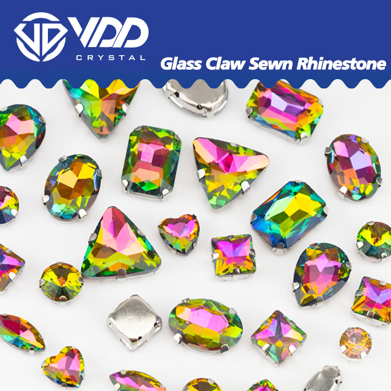 VDD Virrail Medium Multi Shape Mix Size Glass Sew on Rhinestones Crystal Flatback Stones For DIY Shoes Accessories