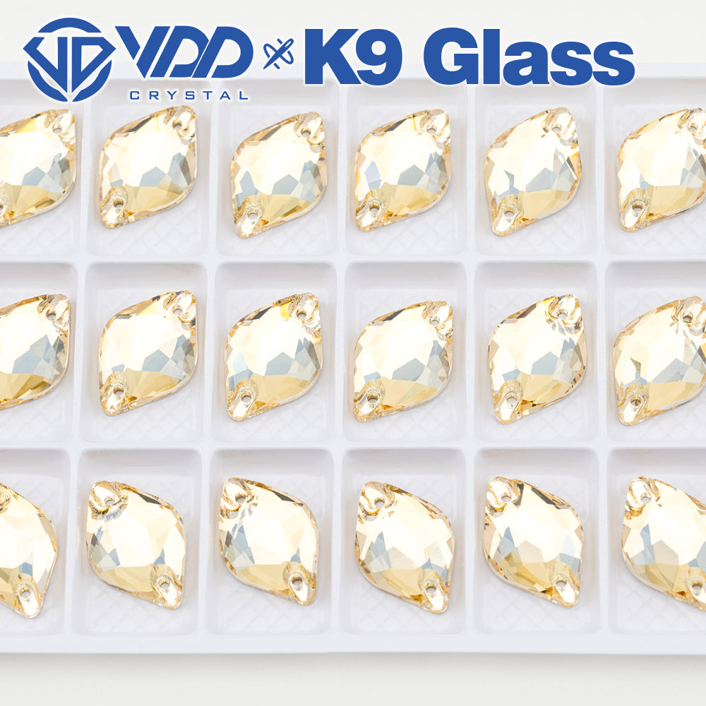 VDD S257 Golden Shadow Lemon Top Quality K9 Glass Sew on Rhinestones Crystal Flatback Sewing Stones for Clothes Decorations