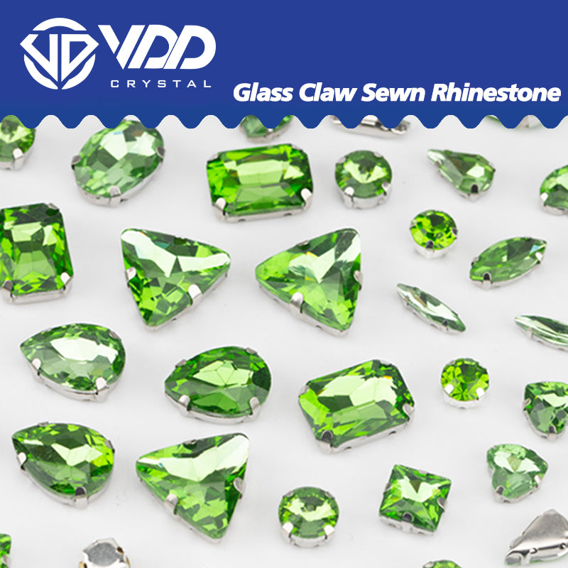 VDD Peridot Multi Shape Mix Size Glass Sew on Rhinestones Crystal Flatback Stones For DIY Shoes Accessories