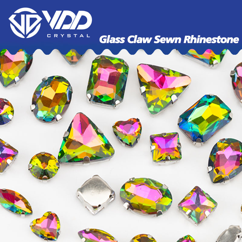 VDD Virrail Medium Multi Shape Mix Size Glass Sew on Rhinestones Crystal Flatback Stones For DIY Shoes Accessories