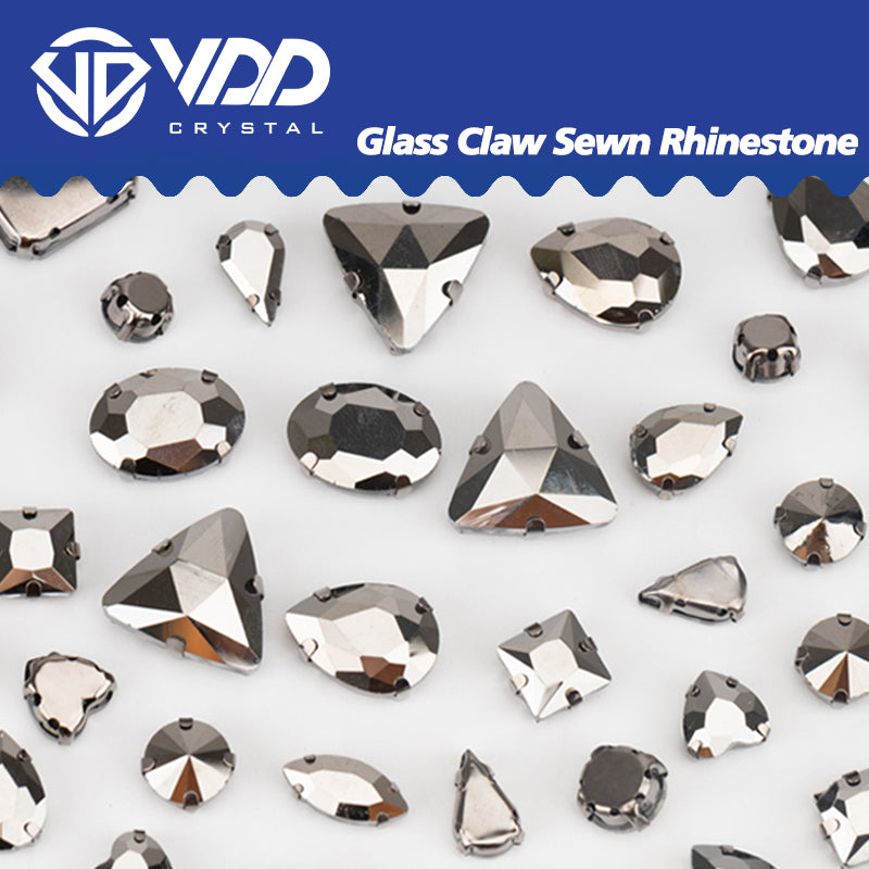 VDD Hematite Multi Shape Mix Size Glass Sew on Rhinestones Crystal Flatback Stones For DIY Shoes Accessories