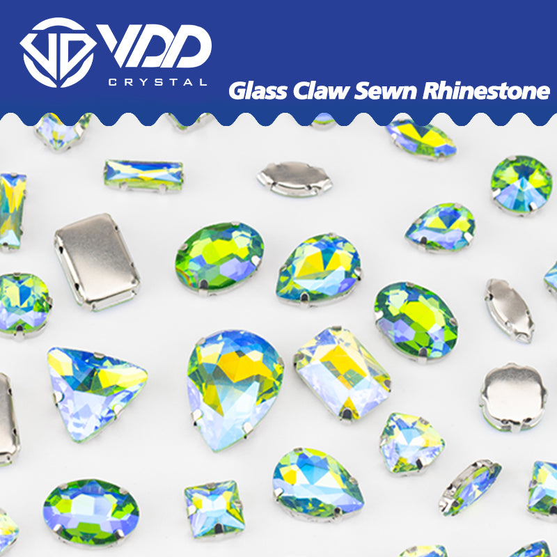 VDD Peridot AB Multi Shape Mix Size Glass Sew on Rhinestones Crystal Flatback Stones For DIY Shoes Accessories