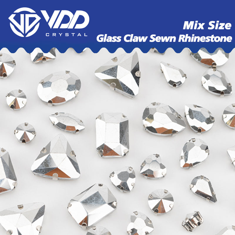 VDD Labrador Multi Shape Mix Size Glass Sew on Rhinestones Crystal Flatback Stones For DIY Shoes Accessories