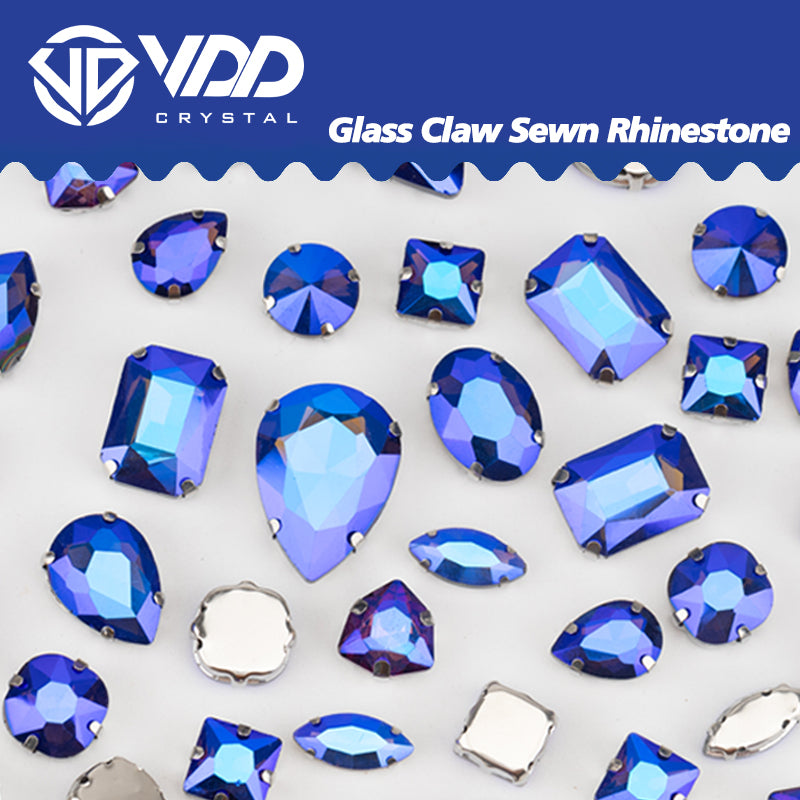 VDD Amethyst AB Multi Shape Mix Size Glass Sew on Rhinestones Crystal Flatback Stones For DIY Shoes Accessories