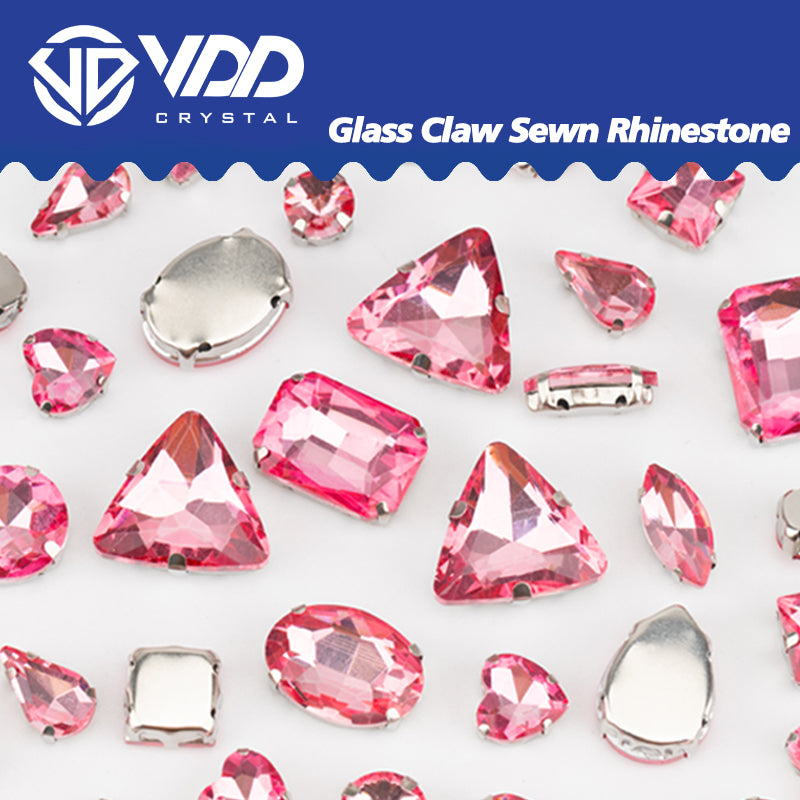 VDD Light Rose Multi Shape Mix Size Glass Sew on Rhinestones Crystal Flatback Stones For DIY Shoes Accessories