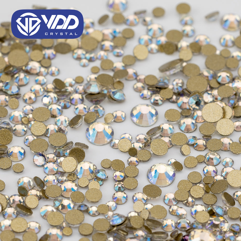 VDD 060 Moonlight Mix Size SS4-SS20 Clear Crystal Rhinestones Non-hotfix Gold Flatback Glitter Stones Nail Art Crafts DIY Decorations