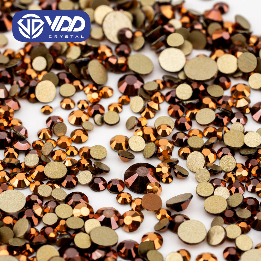 VDD 069 Rose Gold Mix Size SS4-SS20 Clear Crystal Rhinestones Non-hotfix Gold Flatback Glitter Stones Nail Art Crafts DIY Decorations