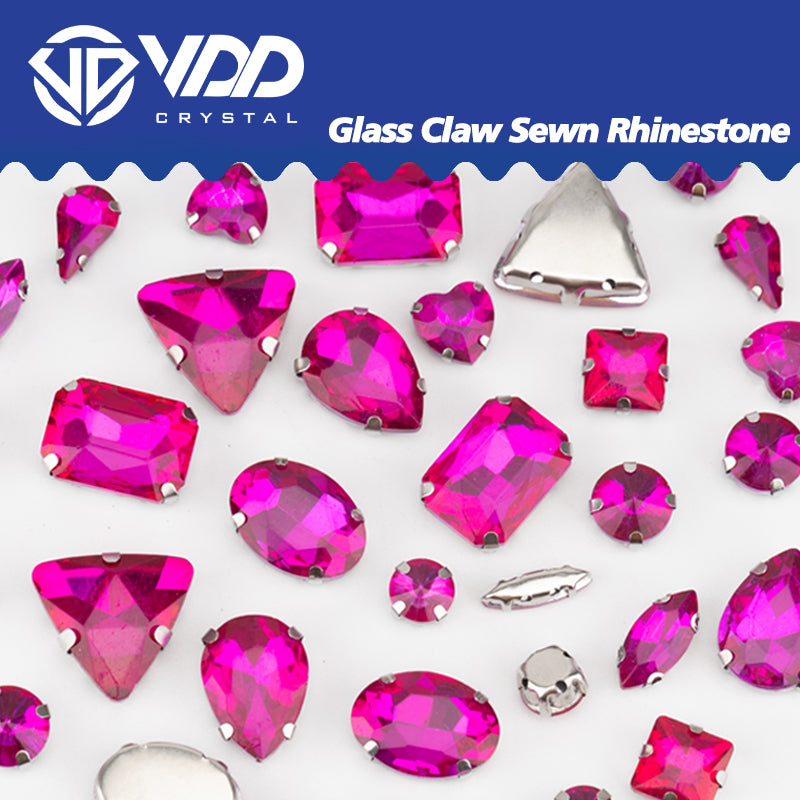 VDD Rose Multi Shape Mix Size Glass Sew on Rhinestones Crystal Flatback Stones For DIY Shoes Accessories