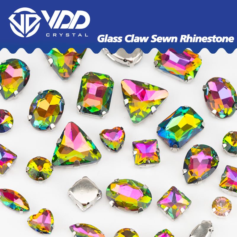VDD Virrail Medium Multi Shape Mix Size Glass Sew on Rhinestones Crystal Flatback Stones For DIY Shoes Accessories