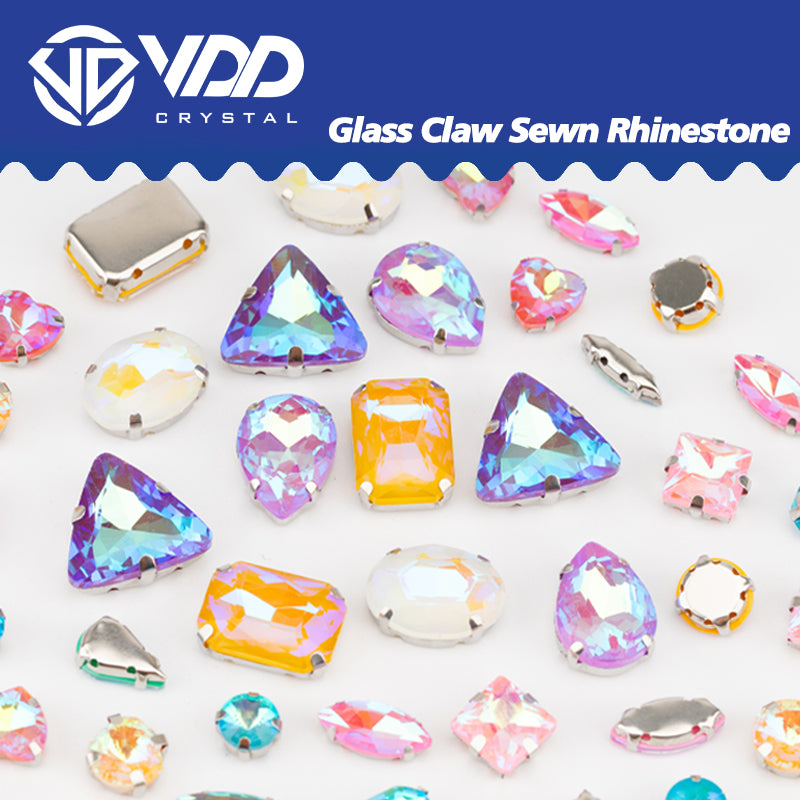 VDD Mocha Mix Color Multi Shape Mix Size Glass Sew on Rhinestones Crystal Flatback Stones For DIY Shoes Accessories