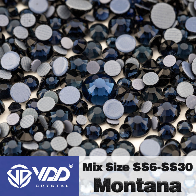 VDD 031 Montana Wholesale SS6-SS30 Hotfix Mix Size Glass Rhinestone Crystal Flat Back High Quality Strass Stones For DIY Clothes Accessories