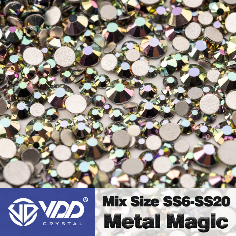 VDD 172 Metal Magic Wholesale Mix Size SS6-SS20 High Quality Glass Rhinestone Crystal Flatback Stones DIY Crafts Nail Art Decoration