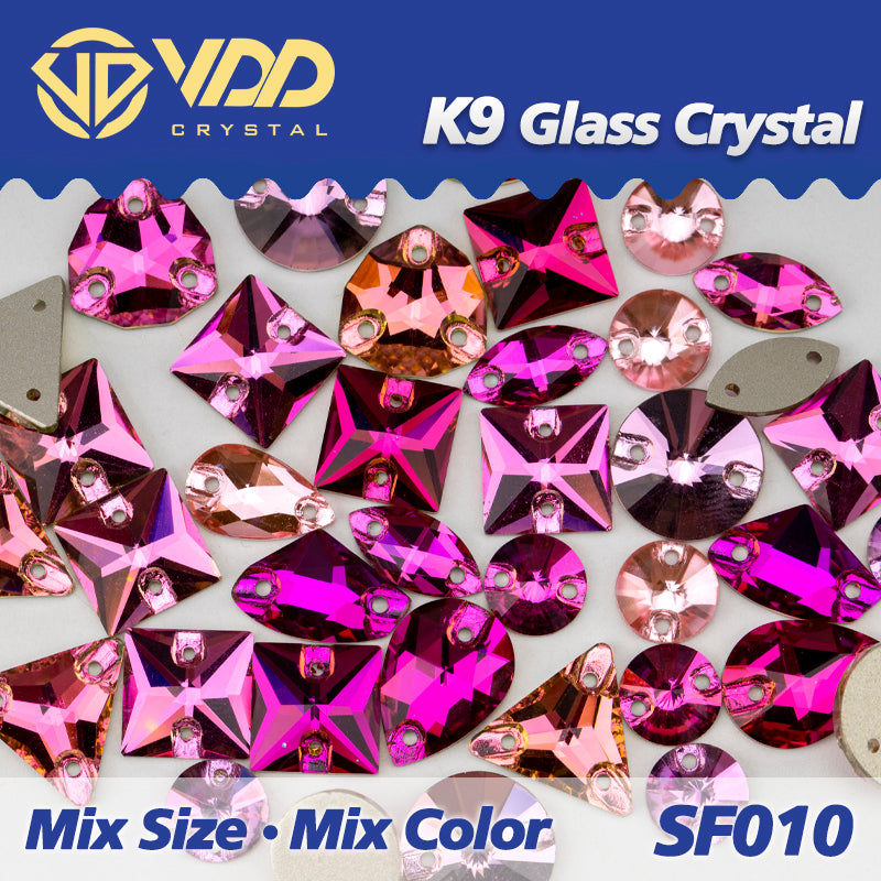 VDD SF010 20/50Pcs Mix Size AAAAA K9 Glass Sew On Rhinestones Sewing Crystal AB Flat Back Stones For Clothes Accessories Wedding Dress