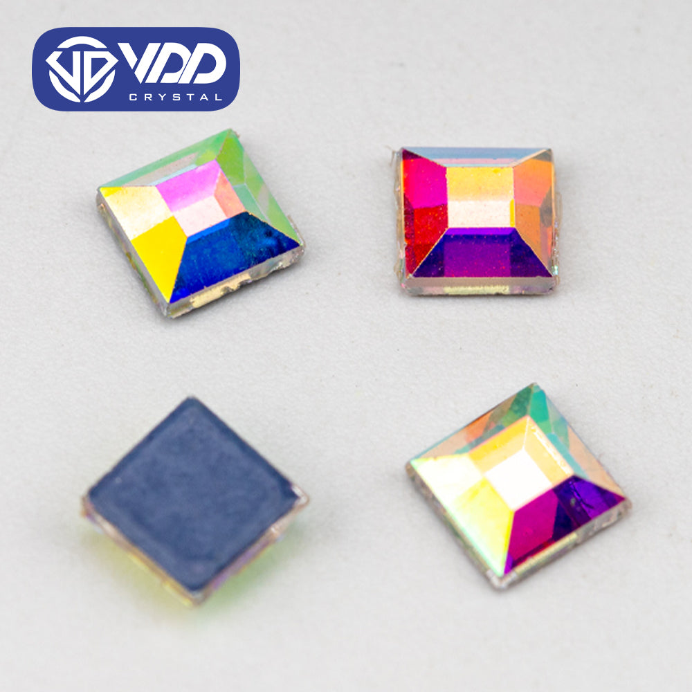 VDD 1103 - 5x5mm Wholesale 1440Pcs Rectangle Glass Rhinestones Crystal AB Flatback HotFix Strass Shape 3D Stones For Nail Art DIY Decorations
