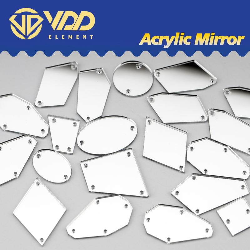 VDD 30/60/200Pcs Q-40x16mm White Acrylic Mirror Sewing Rhinestones Sew On DIY Crafts Flat Back Sewing For Garment Decorations