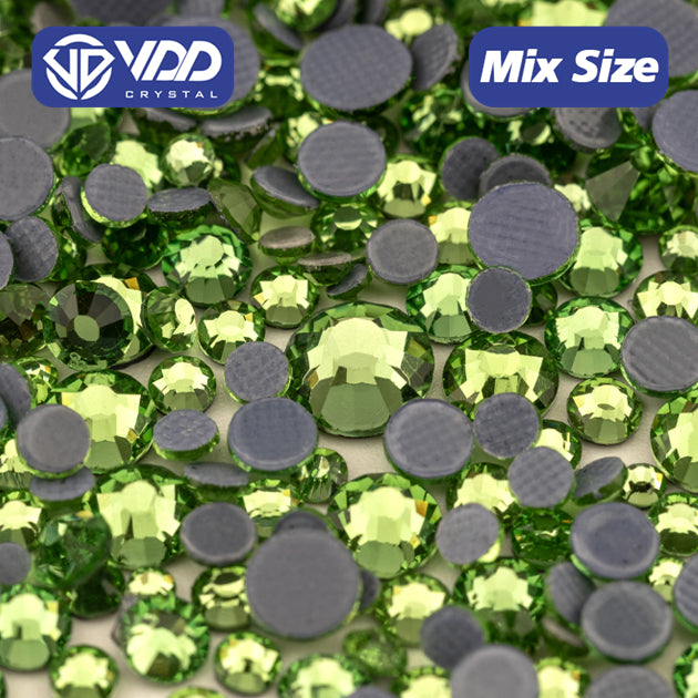 VDD 019 Peridot Wholesale SS6-SS30 Hotfix Mix Size Glass Rhinestone Crystal Flat Back High Quality Strass Stones For DIY Clothes Accessories