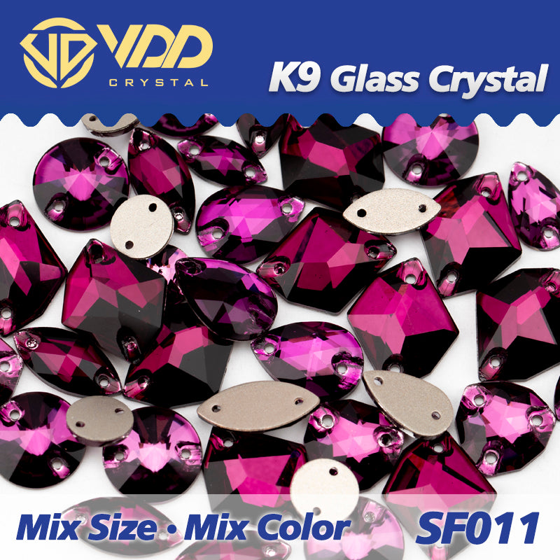 VDD SF011 20/50Pcs Mix Size AAAAA K9 Glass Sew On Rhinestones Sewing Crystal AB Flat Back Stones For Clothes Accessories Wedding Dress