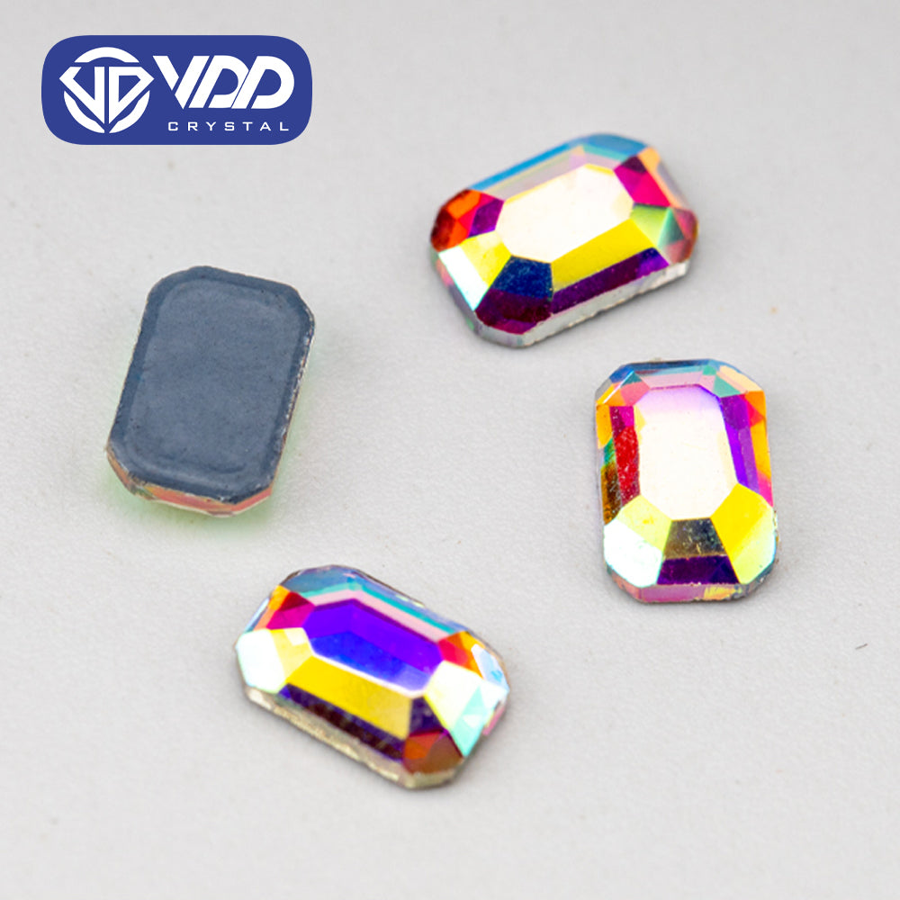 VDD 1202-4x6mm Wholesale 1440Pcs Rectangle Glass Rhinestones Crystal AB Flatback HotFix Strass Shape 3D Stones For Nail Art DIY Decorations