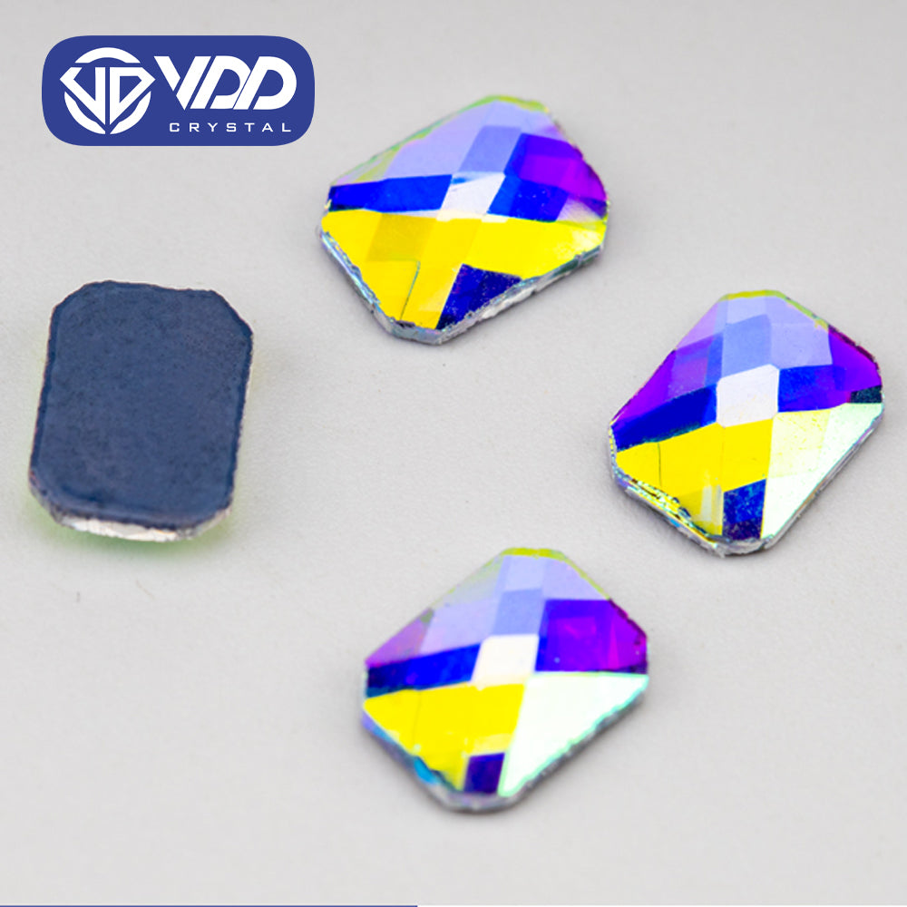 VDD 1203-6x8mm Wholesale 1440Pcs Rectangle Glass Rhinestones Crystal AB Flatback HotFix Strass Shape 3D Stones For Nail Art DIY Decorations