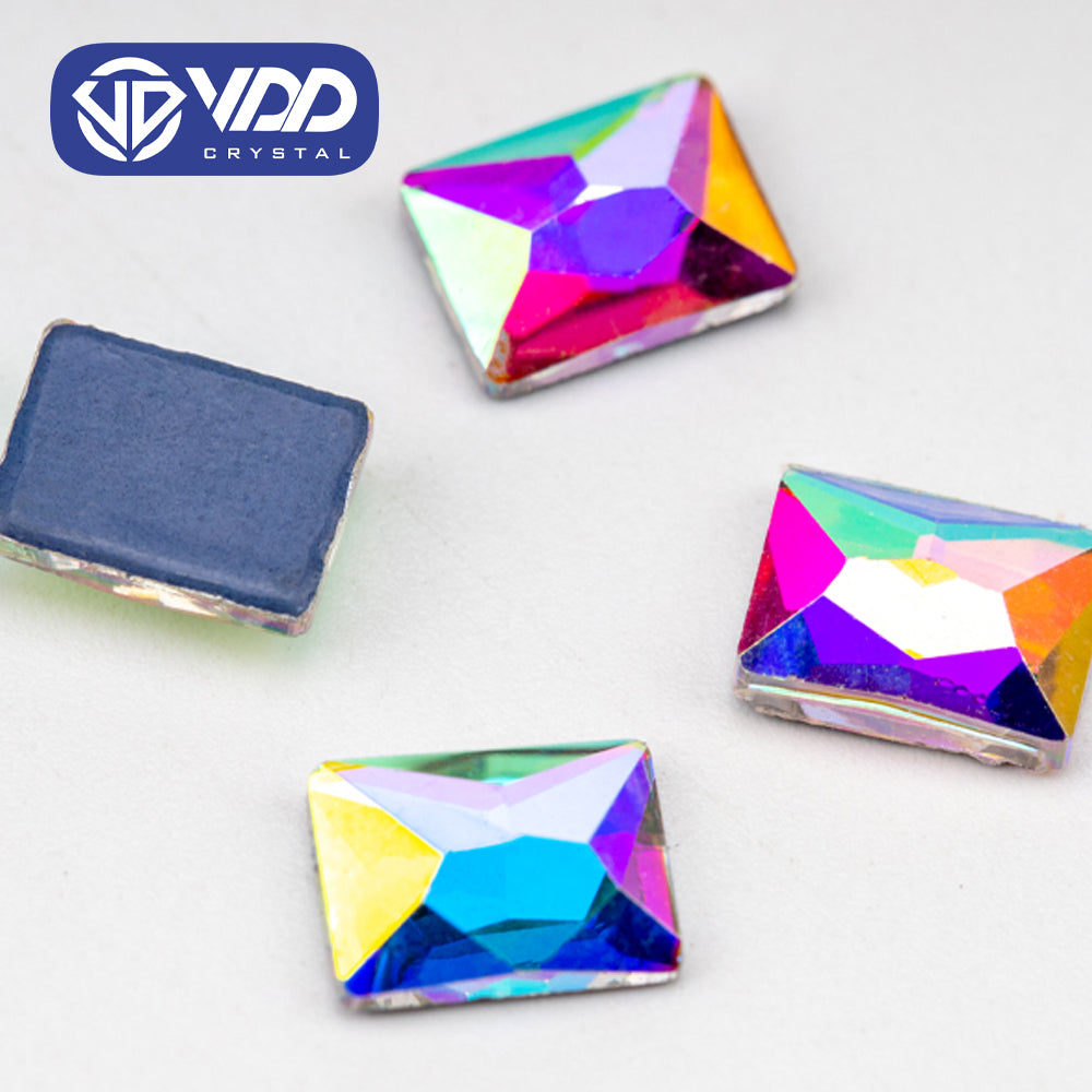 VDD 1205-6x8mm Wholesale 1440Pcs Rectangle Glass Rhinestones Crystal AB Flatback HotFix Strass Shape 3D Stones For Nail Art DIY Decorations