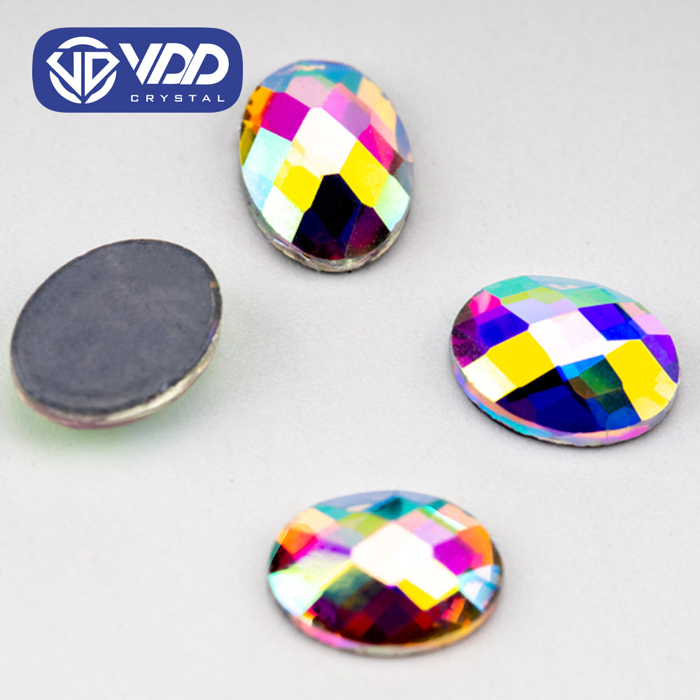 VDD 1302-6x8mm Wholesale 1440Pcs Rectangle Glass Rhinestones Crystal AB Flatback HotFix Strass Shape 3D Stones For Nail Art DIY Decorations