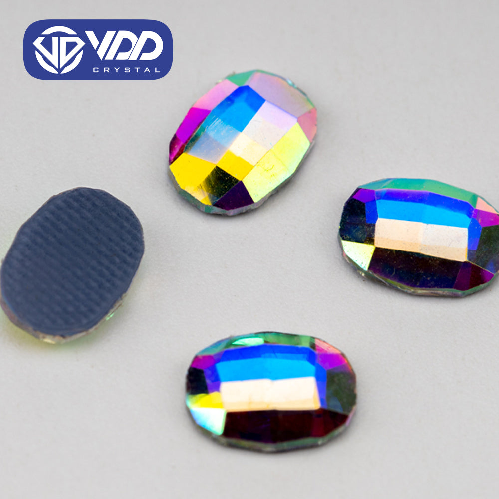 VDD 1303-6x8mm Wholesale 1440Pcs Rectangle Glass Rhinestones Crystal AB Flatback HotFix Strass Shape 3D Stones For Nail Art DIY Decorations