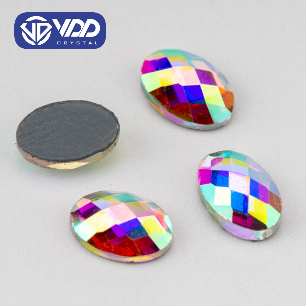 VDD 1304-4x6mm Wholesale 1440Pcs Rectangle Glass Rhinestones Crystal AB Flatback HotFix Strass Shape 3D Stones For Nail Art DIY Decorations