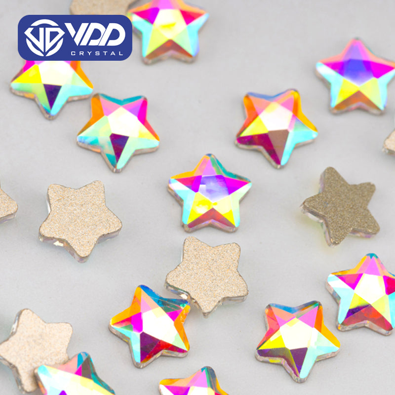 VDD 6x6mm - SAB36 100/500/1440Pcs Glass Shape Crystal Rhinestones Crystal AB Flatback Glitter Stones For DIY Nail Art Decorations SAB Series