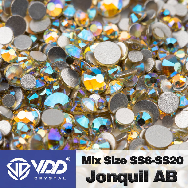 VDD 093 Jonquil AB Mix Size SS6-SS20 High Quality Glass Rhinestones Crystal Flatback Glitter Stones Nail Art DIY Crafts Decorations