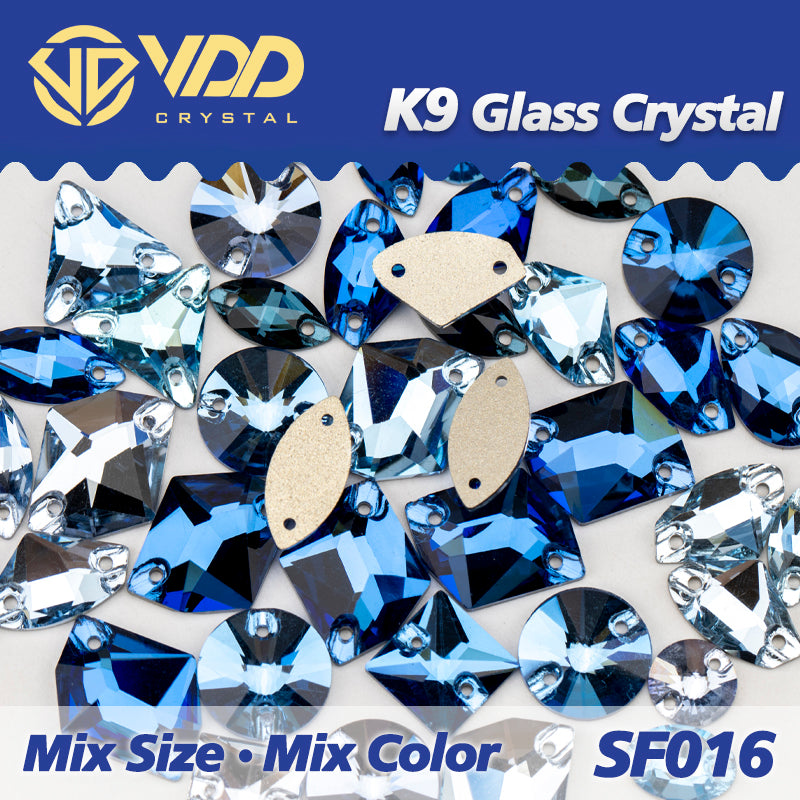 VDD SF016 20/50Pcs Mix Size AAAAA K9 Glass Sew On Rhinestones Sewing Crystal AB Flat Back Stones For Clothes Accessories Wedding Dress