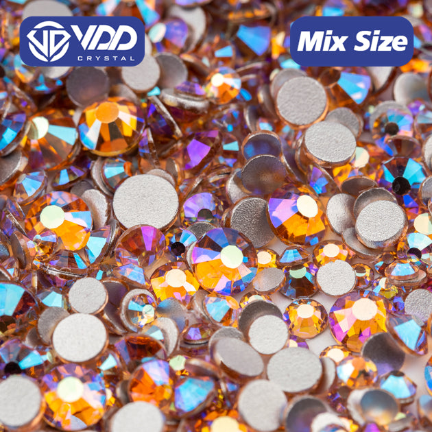 VDD 094 Light Peach AB Mix Size SS6-SS20 High Quality Glass Rhinestones Crystal Flatback Glitter Stones Nail Art DIY Crafts Decorations