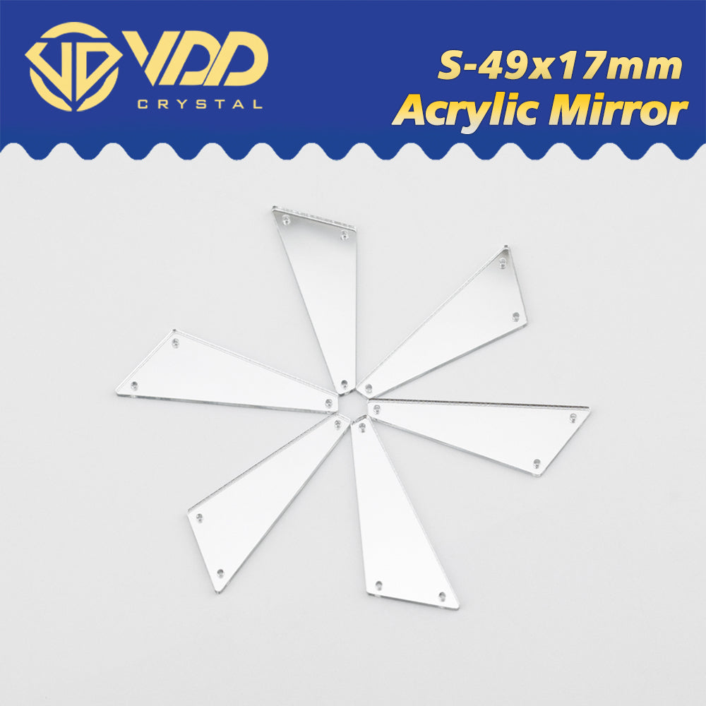 VDD 30/60/200Pcs S-49x17mm White Acrylic Mirror Sewing Rhinestones Sew On DIY Crafts Flat Back Sewing For Garment Decorations