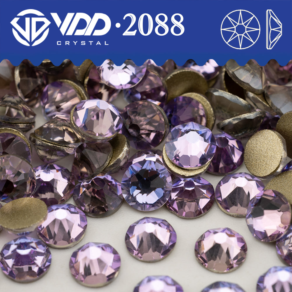 VDD 037 Angel Violet SS16-SS30 High Quality 2088 Rhinestone Crystal 8 Big 8 Small Flatback Stones For DIY Nail Art Accessories