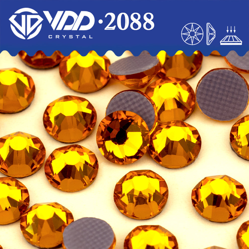 VDD 006 Topaz SS16-SS30 High Quality Hot-Fix Glass 2088 Rhinestones Crystal Flatback 8 Big 8 Small DIY Clothes Decoration