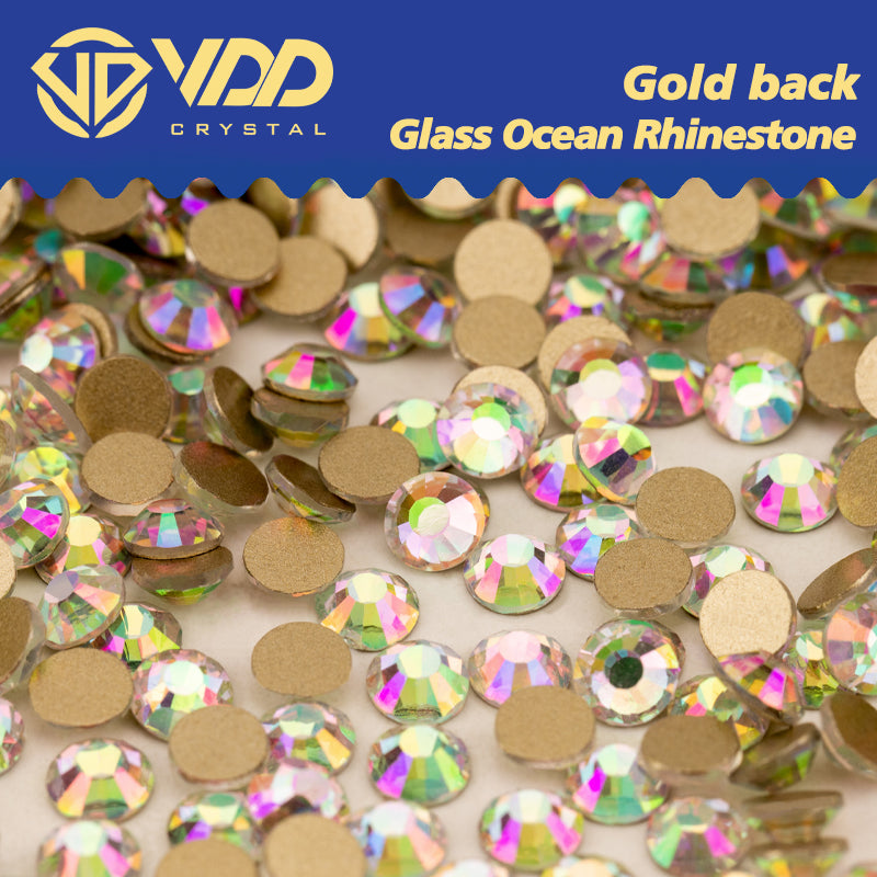 VDD 222 Spring Bloom High Quality Glass Rhinestones Crystal Gold Flatback Strass Stones For Nail Art Crafts DIY Decorations