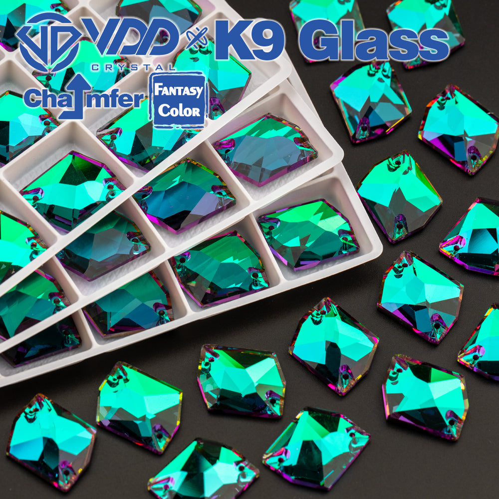 VDD Cosmic 17x21mm 15Pcs Heliotrope Color Top Quality K9 Glass Sew on Rhinestones Sewing Crystal Flatback Garment Decorations