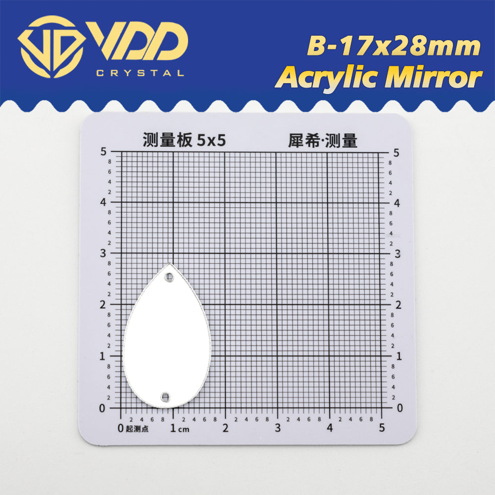 VDD 30/60/200Pcs B-17x28mm White Acrylic Mirror Sewing Rhinestones Sew On DIY Crafts Flat Back Sewing For Garment Decorations