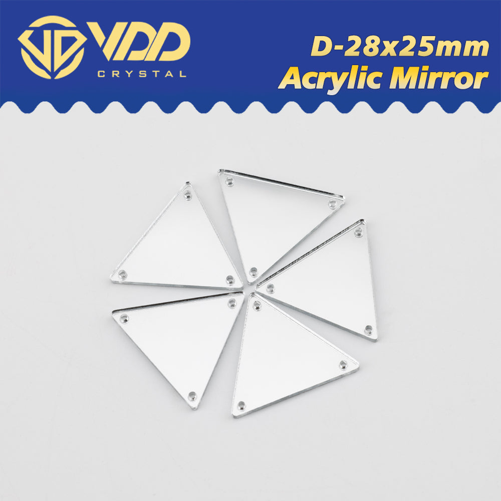 VDD 30/60/200Pcs D-28x25mm White Acrylic Mirror Sewing Rhinestones Sew On DIY Crafts Flat Back Sewing For Garment Decorations