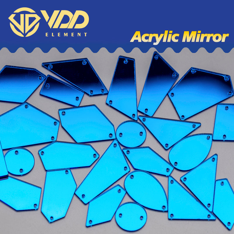 VDD 30/60/200Pcs Mix Size Ocean Acrylic Mirror Sewing Rhinestones Sew On DIY Crafts Flat Back Stones For Garment Decorations