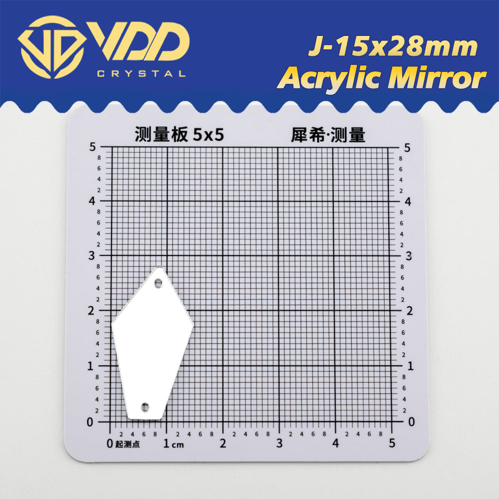 VDD 30/60/200Pcs J-15x28mm White Acrylic Mirror Sewing Rhinestones Sew On DIY Crafts Flat Back Sewing For Garment Decorations