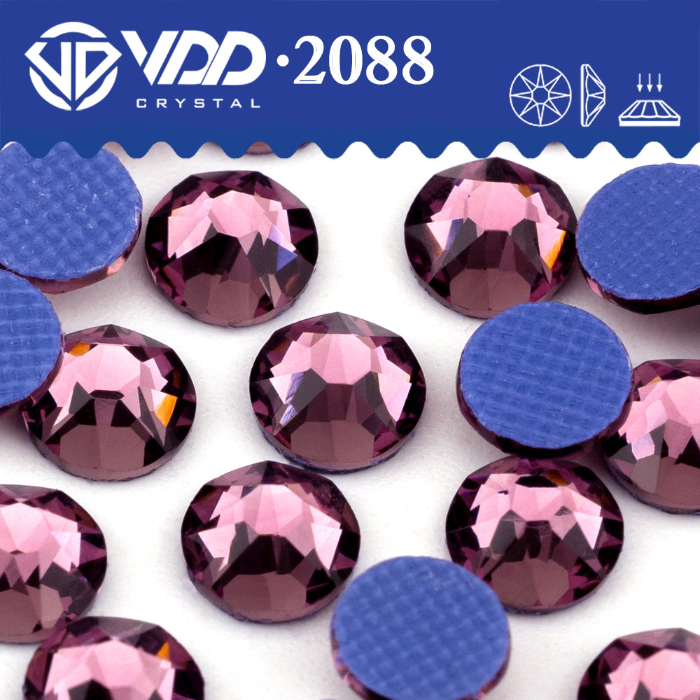 VDD 032 Lt.Amethyst SS16-SS30 High Quality Hot-Fix Glass 2088 Rhinestones Crystal Flatback 8 Big 8 Small DIY Clothes Decoration