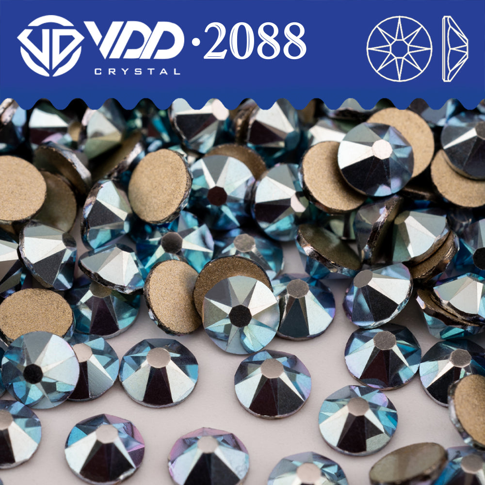 VDD 167 Ice Metal Blue SS16-SS30 High Quality 2088 Rhinestones Crystal 8 Big 8 Small Flatback Stones For DIY Nail Art Decoration