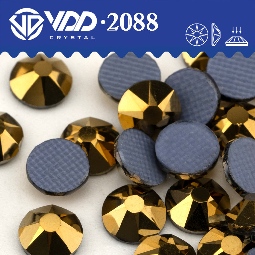 VDD 067 Aurum SS16-SS30 High Quality Hot-Fix Glass 2088 Rhinestones Crystal Flatback 8 Big 8 Small DIY Clothes Decoration