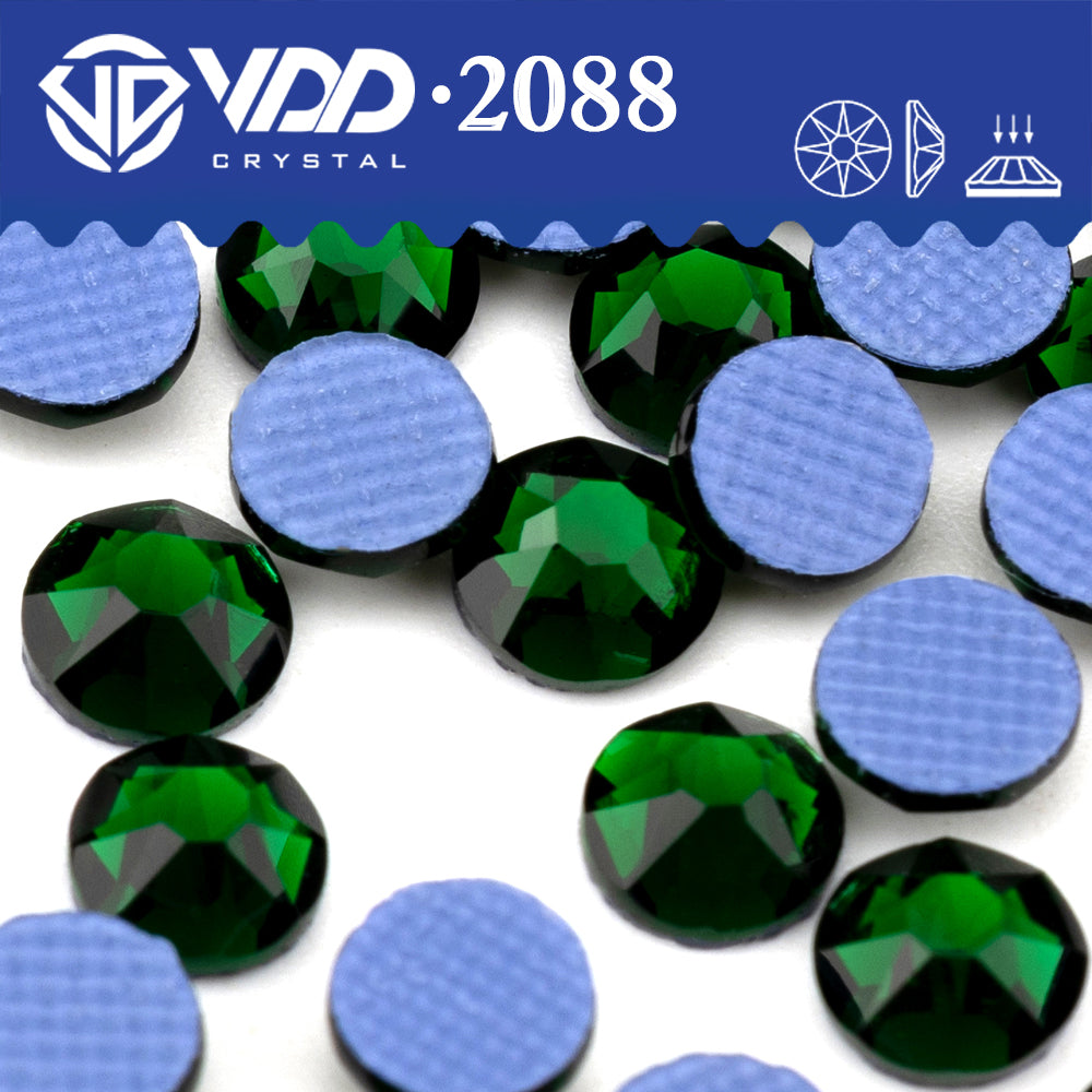 VDD 022 Emerald SS16-SS30 High Quality Hot-Fix Glass 2088 Rhinestones Crystal Flatback 8 Big 8 Small DIY Clothes Decoration