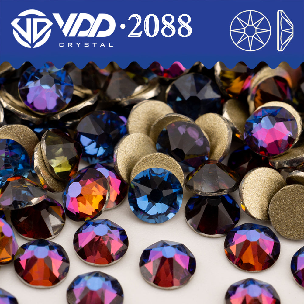 VDD 063 Blue Flare SS16-SS30 High Quality 2088 Rhinestone Crystal 8 Big 8 Small Flatback Stones For DIY Nail Art Accessories