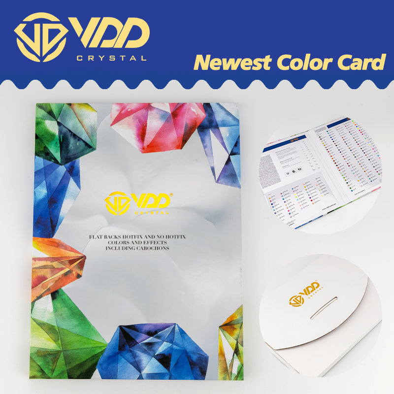 VDD 2025 Newest Color Chart Card AAAAA Crystal Rhinestone High Quality Hot Fix/Non Hotfix Stone For Compare Choose Various Color