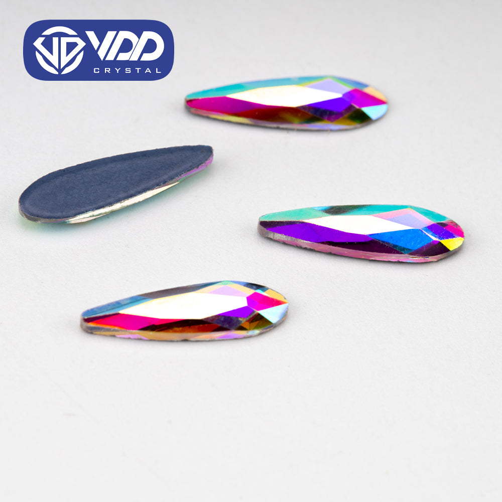 VDD 2001-4x14mm Wholesale 1440Pcs Rectangle Glass Rhinestones Crystal AB Flatback HotFix Strass Shape 3D Stones For Nail Art DIY Decorations