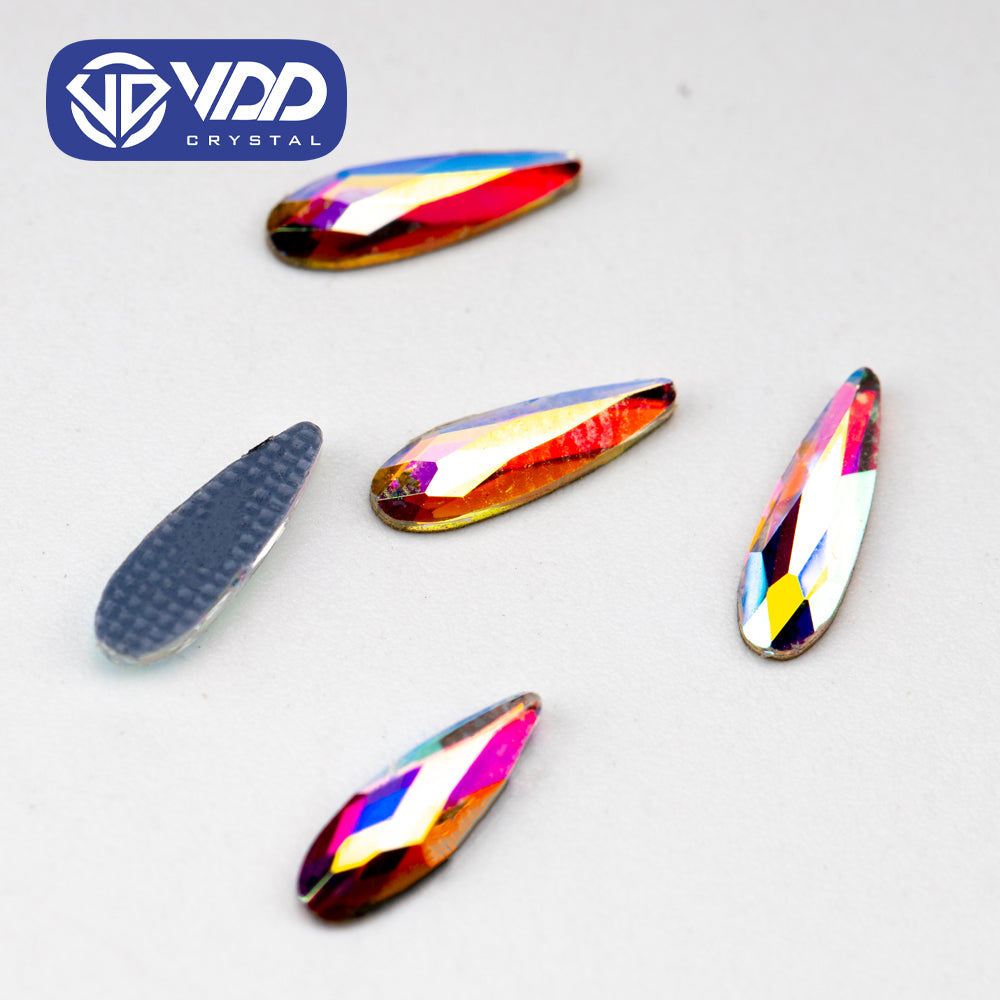 VDD 2002-2.5x8mm Wholesale 1440Pcs Rectangle Glass Rhinestones Crystal AB Flatback HotFix Strass Shape 3D Stones For Nail Art DIY Decorations