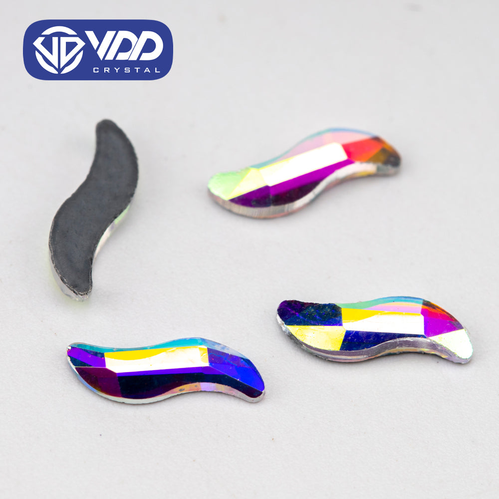 VDD 2004-3x10mm Wholesale 1440Pcs Rectangle Glass Rhinestones Crystal AB Flatback HotFix Strass Shape 3D Stones For Nail Art DIY Decorations