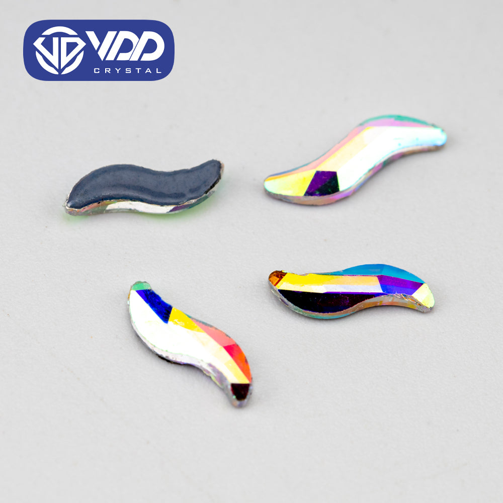 VDD 2005-2x8mm Wholesale 1440Pcs Rectangle Glass Rhinestones Crystal AB Flatback HotFix Strass Shape 3D Stones For Nail Art DIY Decorations